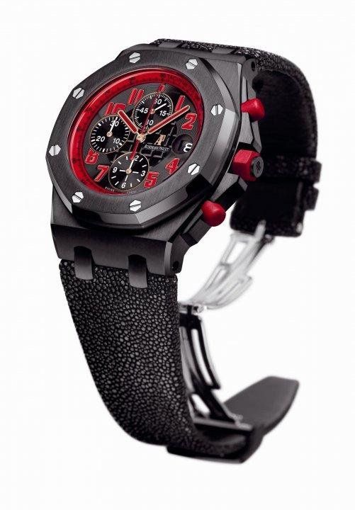 Audemars Piguet Royal Oak Offshore Marcus Black and Red Black PVD Steel watch - Click Image to Close
